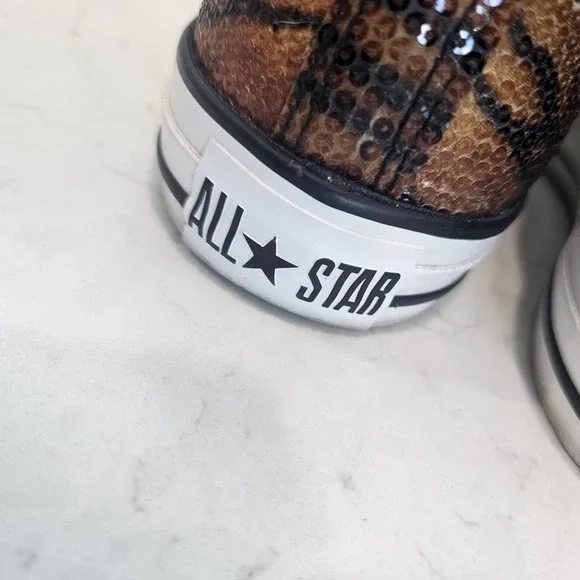 Converse Chuck Taylor All Star Tiger Sequin High Tops Women's Sz 9 Mens 7 - Picture 10 of 14